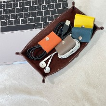3+1 Saffiano Leather USB Cable Holder